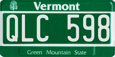 VT license plate QLC598