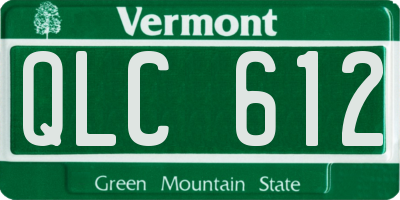 VT license plate QLC612