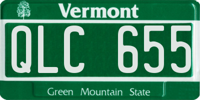 VT license plate QLC655