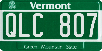 VT license plate QLC807