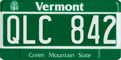 VT license plate QLC842