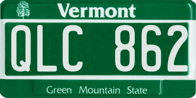 VT license plate QLC862