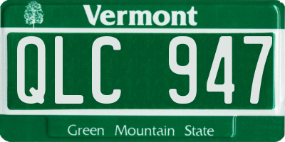 VT license plate QLC947