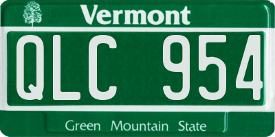 VT license plate QLC954