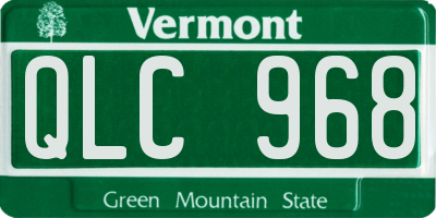 VT license plate QLC968