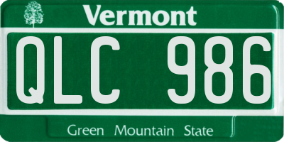 VT license plate QLC986