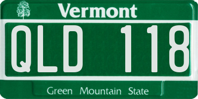 VT license plate QLD118