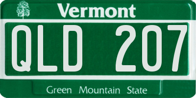 VT license plate QLD207