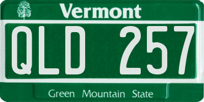VT license plate QLD257