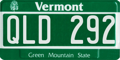 VT license plate QLD292
