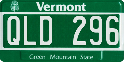 VT license plate QLD296
