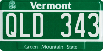 VT license plate QLD343