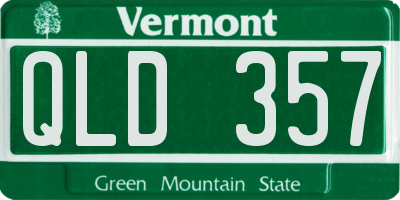 VT license plate QLD357