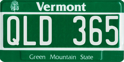 VT license plate QLD365