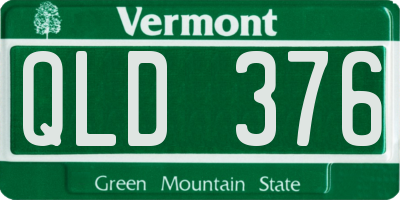 VT license plate QLD376