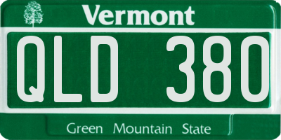 VT license plate QLD380