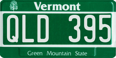 VT license plate QLD395