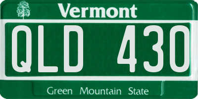 VT license plate QLD430