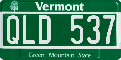 VT license plate QLD537