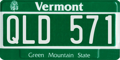 VT license plate QLD571