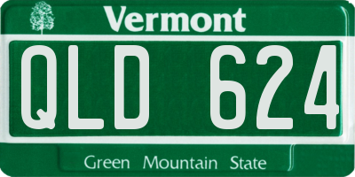 VT license plate QLD624