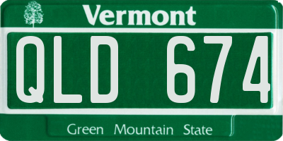 VT license plate QLD674