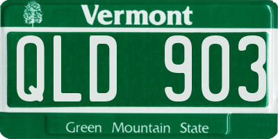 VT license plate QLD903