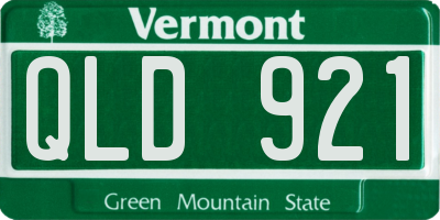 VT license plate QLD921