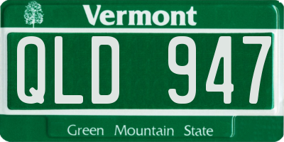 VT license plate QLD947