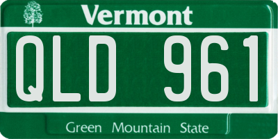VT license plate QLD961