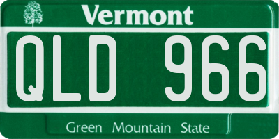 VT license plate QLD966
