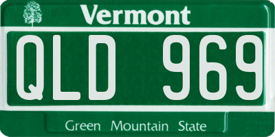 VT license plate QLD969