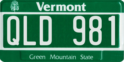 VT license plate QLD981