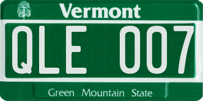 VT license plate QLE007