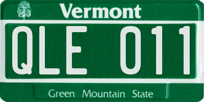 VT license plate QLE011