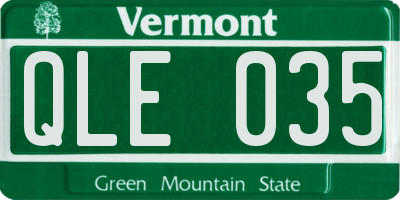 VT license plate QLE035