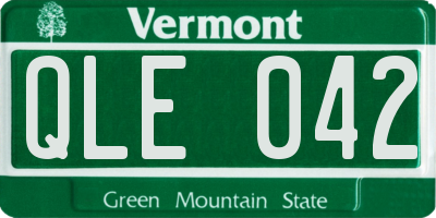VT license plate QLE042