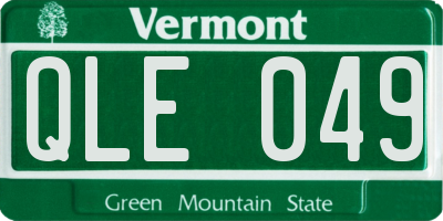 VT license plate QLE049