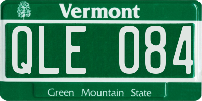 VT license plate QLE084
