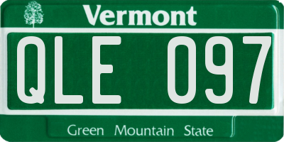 VT license plate QLE097