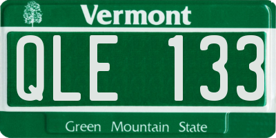 VT license plate QLE133