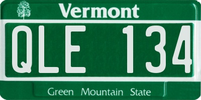 VT license plate QLE134