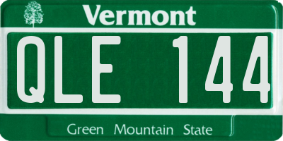 VT license plate QLE144