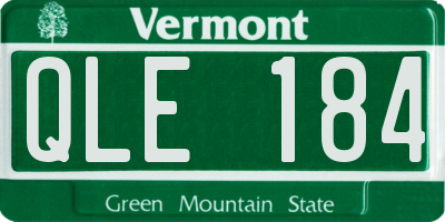 VT license plate QLE184