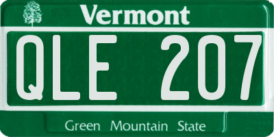 VT license plate QLE207