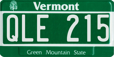 VT license plate QLE215