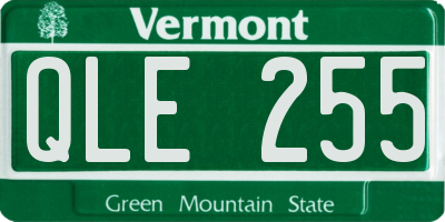 VT license plate QLE255