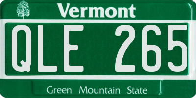 VT license plate QLE265