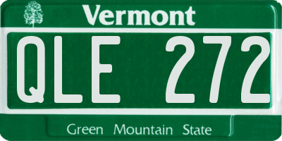 VT license plate QLE272
