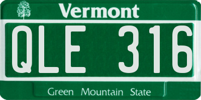 VT license plate QLE316